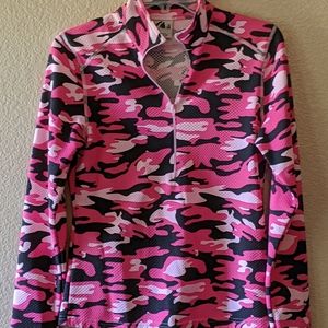 Pink camo pullover